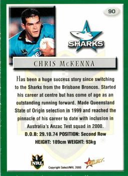 2000 Select #90 Chris McKenna Back
